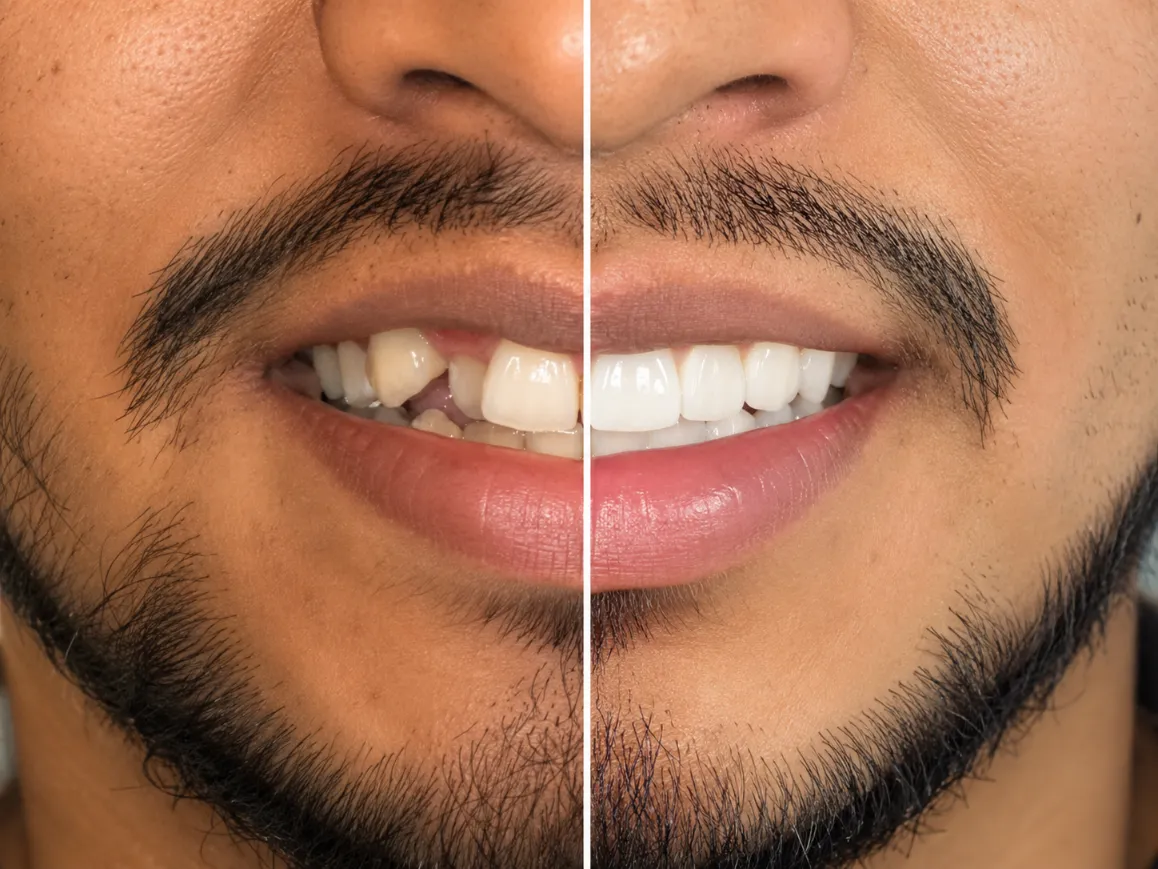 2Caso antes y despues de dientes alineados con alineadores invisibles goaligner
