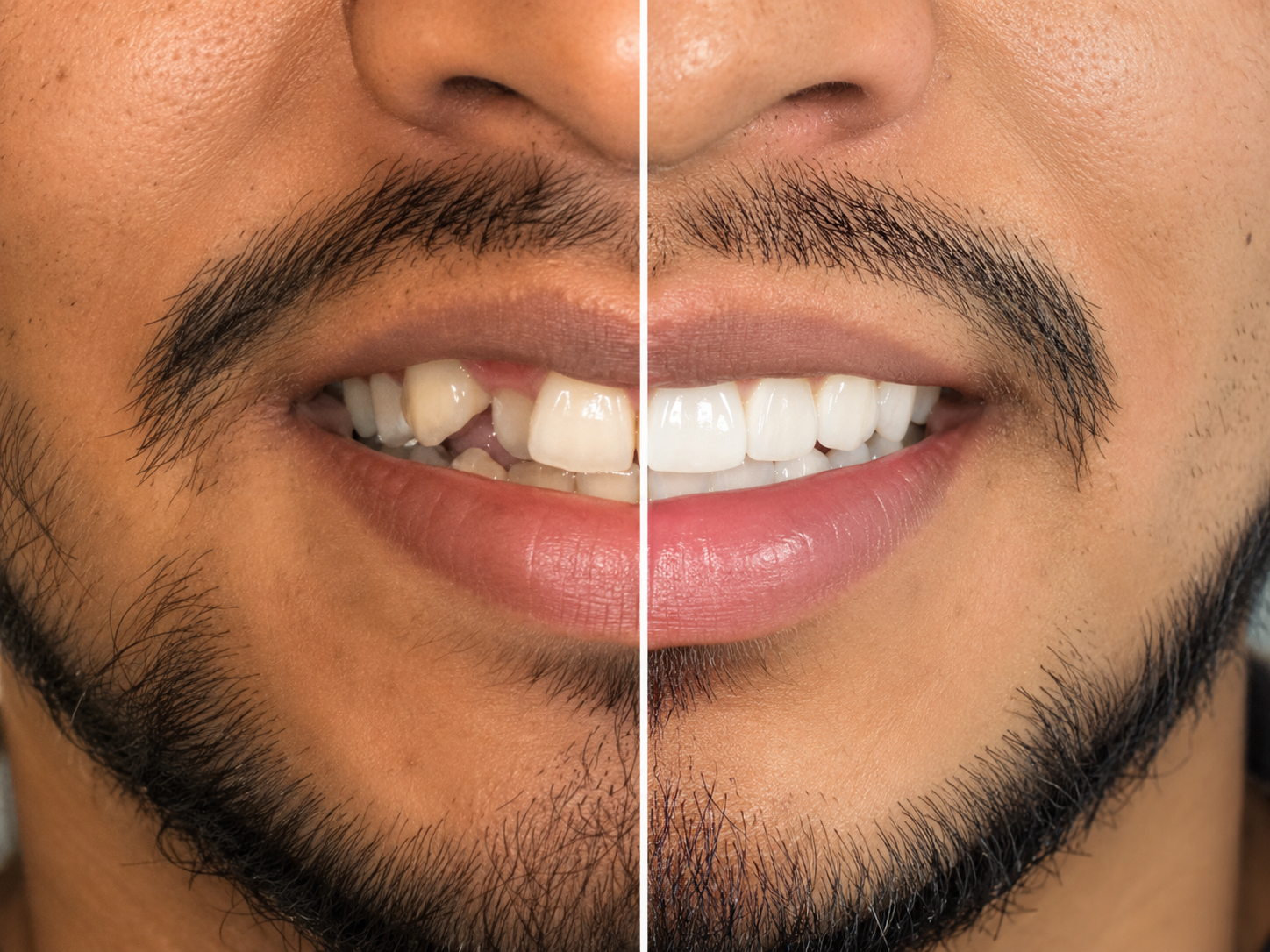 Caso antes y despues de dientes alineados con alineadores invisibles goaligner