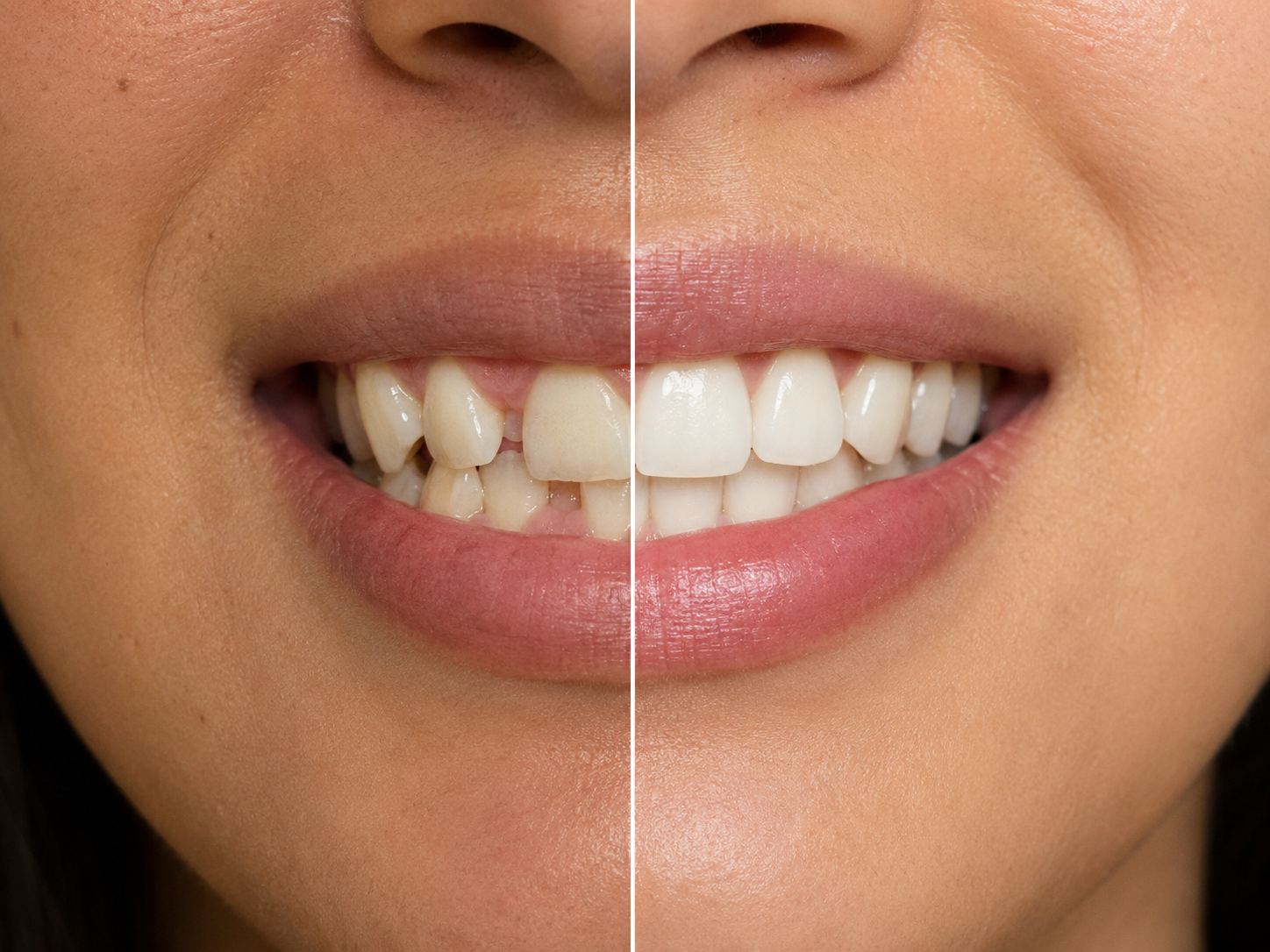 Caso antes y despues de dientes alineados con alineadores invisibles goaligner